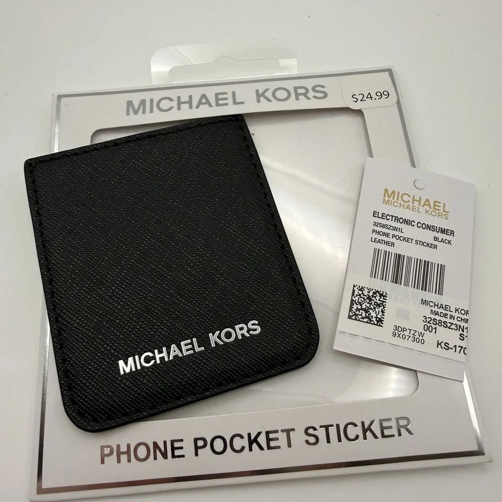 Michael Kors Phone Pocket Sticker with Adhesive Backing - Black